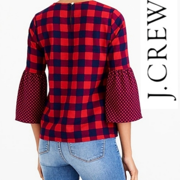 J. Crew Tops - J CREW Bell Sleeve Check NEW ARRIVAL!